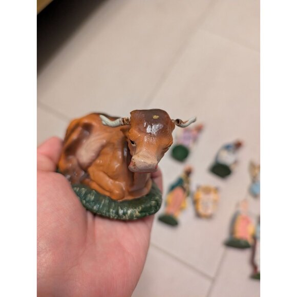 Vintage Italian Nativity Set Hand-Painted Chalkware Complete 10-Piece 50s-70s - Picture 12 of 15